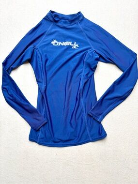 O'Neill Women's Long Sleeve Royal Blue Rash Guard Swim Top